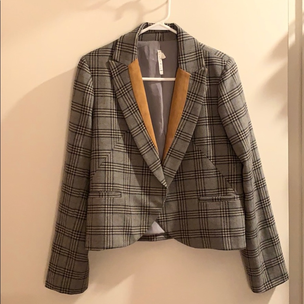 Tweed plaid blazer